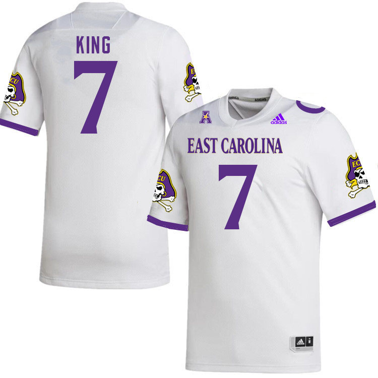 Men #7 Kerry King ECU Pirates 2023 College Football Jerseys Stitched-White - Click Image to Close